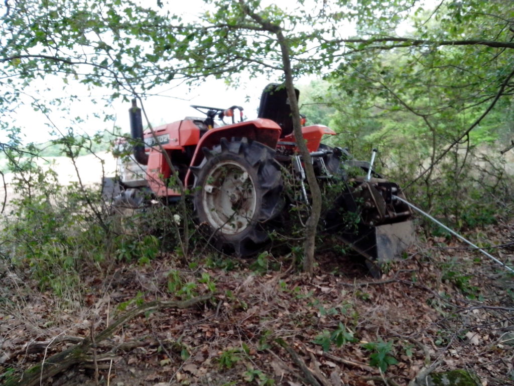 Táhnoucí upravený naviják z V3S pro malotraktor Kubota ZB1502, pohled z boku